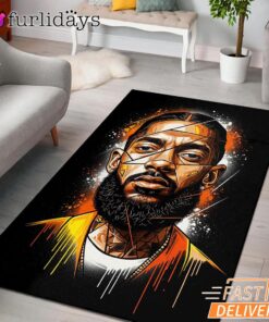 Nipsey Hussle Realistic Portrait Rectangle Rug Urban Hip Hop Art