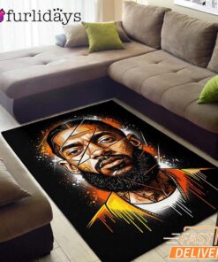 Nipsey Hussle Realistic Portrait Rectangle Rug Urban Hip Hop Art