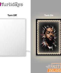 Nipsey Hussle Red Black Splash Mirror Night Light Bold Rap Icon Design, Rapper Lamp