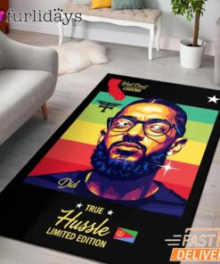 Nipsey Hussle Reggae Colors Rectangle Rug Culture and Legacy Edition