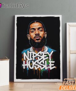 Nipsey Hussle Street Portrait Canvas Classic Rap Legend Look, Rap Lengends Poster