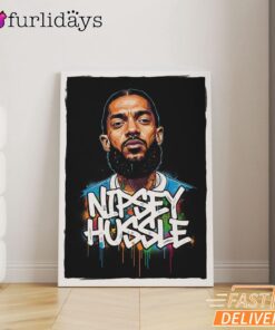 Nipsey Hussle Street Portrait Canvas Classic Rap Legend Look, Rap Lengends Poster