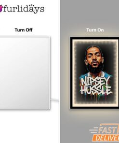 Nipsey Hussle Street Portrait Mirror Night Light Classic Rap Legend Look, Rapper Lamp