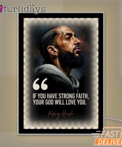 Nipsey Hussle Strong Faith Mirror Night Light Inspirational Streetwear, Rapper Lamp