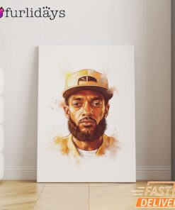 Nipsey Hussle White Canvas Clean Portrait Edition Urban Style, Rap Lengends Poster