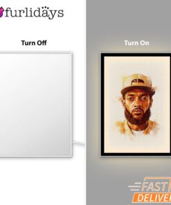 Nipsey Hussle White Mirror Night Light Clean Portrait Edition Urban Style, Rapper Lamp