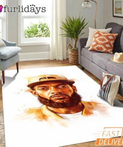 Nipsey Hussle White Rectangle Rug Clean Portrait Edition Urban Style