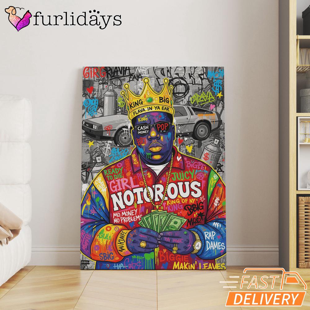 Notorious BIG Money Crown Graffiti Canvas, Rap Lengends Poster Notorious BIG Money Crown Graffiti Canvas, Rap Lengends Poster