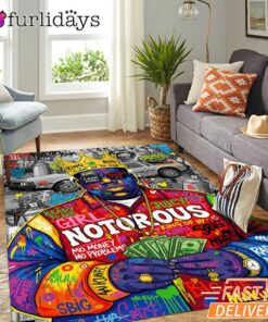 Notorious BIG Money Crown Graffiti Rectangle Rug