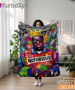 Notorious BIG Money Crown Red Blanket