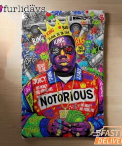 Notorious BIG Money Crown Red Blanket