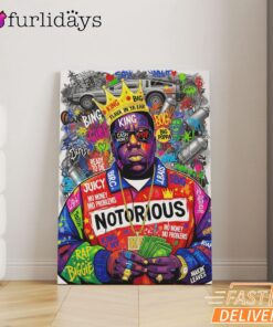 Notorious BIG Money Crown Red Canvas, Rap Lengends Poster
