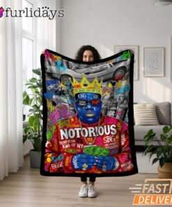 Notorious BIG Money Pop Blue Blanket
