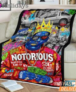Notorious BIG Money Pop Blue Blanket