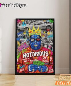 Notorious BIG Money Pop Blue Canvas, Rap Lengends Poster