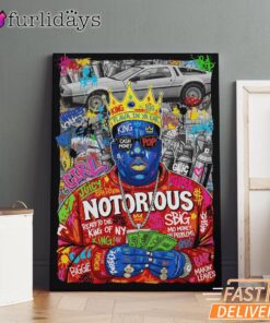 Notorious BIG Money Pop Blue Canvas, Rap Lengends Poster