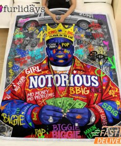 Notorious BIG Money Pop Yellow Blanket