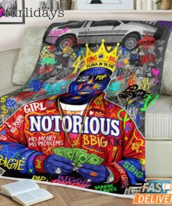 Notorious BIG Money Pop Yellow Blanket