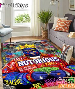 Notorious BIG Money Pop Yellow Rectangle Rug