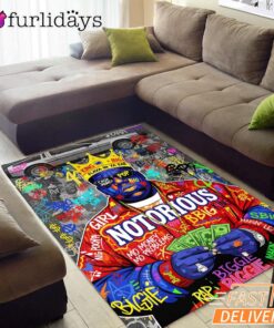Notorious BIG Money Pop Yellow Rectangle Rug