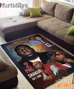 Notorious BIG Shakur Portrait Rectangle Rug