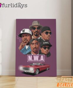 NW A Lowrider Group Canvas, Rap Lengends Poster