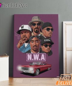 NW A Lowrider Group Canvas, Rap Lengends Poster