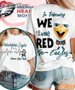 Philadelphia Eagles NFL American Heart Month 3D T-Shirt