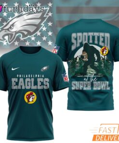 Philadelphia Eagles NFL Bigfoot At The Super Bowl 3D T-Shirt