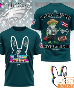 Philadelphia Eagles Super Bowl Halftime Show Bad Bunny Signature 3D T-Shirt