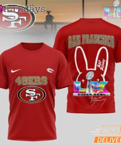 San Francisco 49ers Bad Bunny Signature Super Bowl 2026 T-Shirt