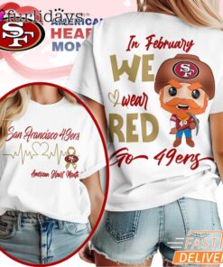 San Francisco 49ers NFL American Heart Month 3D T-Shirt
