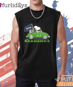Seattle Seahawks Cartoon Football Car Graphic T-Shirt