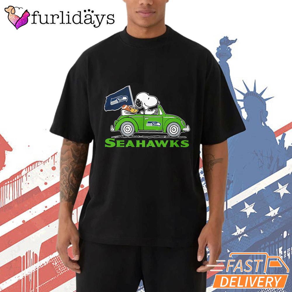 Seattle Seahawks Cartoon Football Car Graphic T-Shirt Seattle Seahawks Cartoon Football Car Graphic T-Shirt