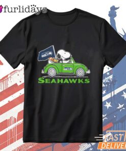 Seattle Seahawks Cartoon Football Car Graphic T-Shirt
