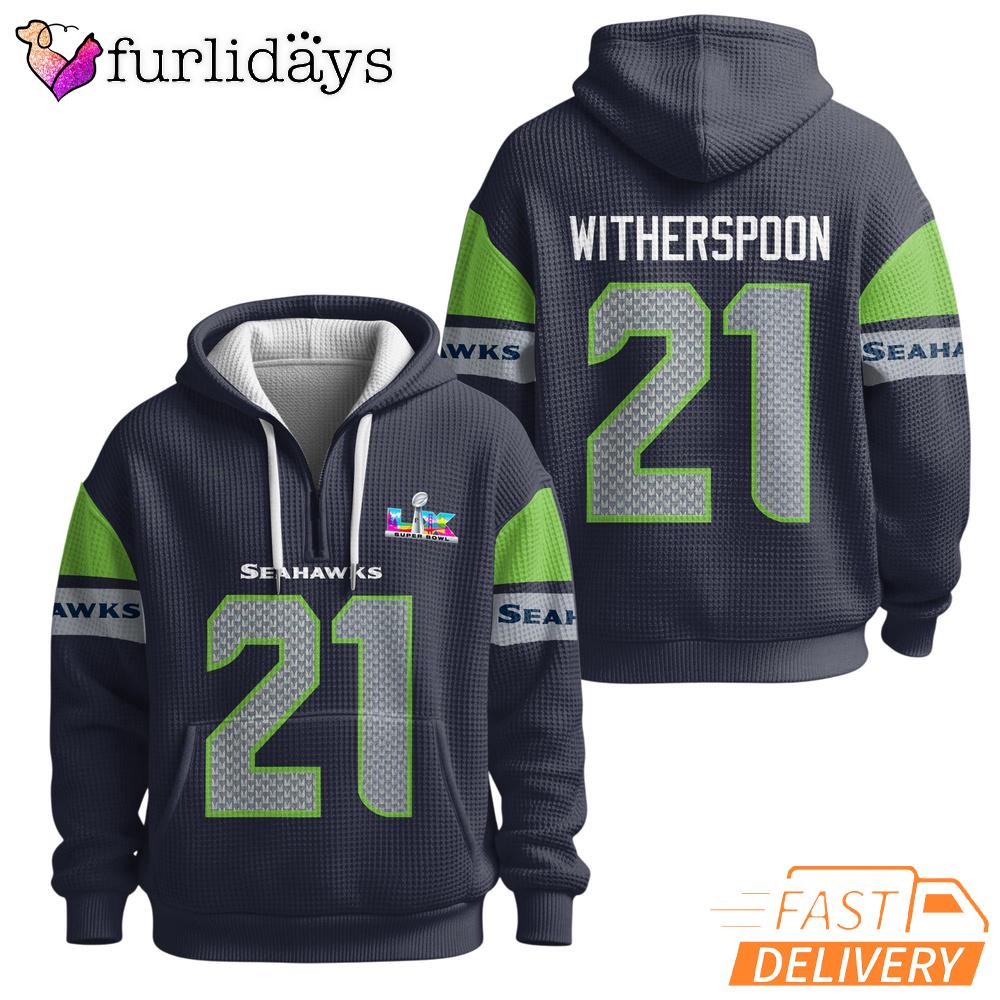 Seattle Seahawks Super Bowl Dreams 21 Navy Quarter Zip Waffle Hoodie Seattle Seahawks Super Bowl Dreams 21 Navy Quarter Zip Waffle Hoodie