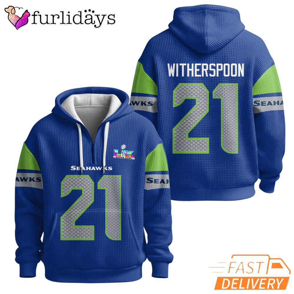 Seattle Seahawks Super Bowl Dreams 21 Royal Blue Quarter Zip Waffle Hoodie Seattle Seahawks Super Bowl Dreams 21 Royal Blue Quarter Zip Waffle Hoodie