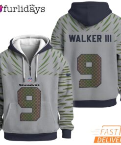 Seattle Seahawks Super Bowl Dreams We Are 12 Fan Dark Navy Quarter Zip Waffle Hoodie