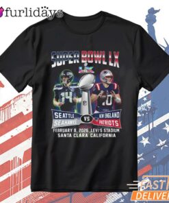 Seattle Seahawks Super Bowl LX Matchup Poster Graphic T-Shirt