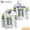 Seattle Seahawks Super Bowl Quest 11 White Quarter Zip Waffle Hoodie