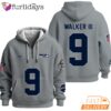 Seattle Seahawks Super Bowl Run 9 Grey Quarter Zip Waffle Hoodie