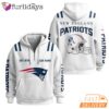 Super Bowl New England Patriots White Quarter Zip Waffle Hoodie