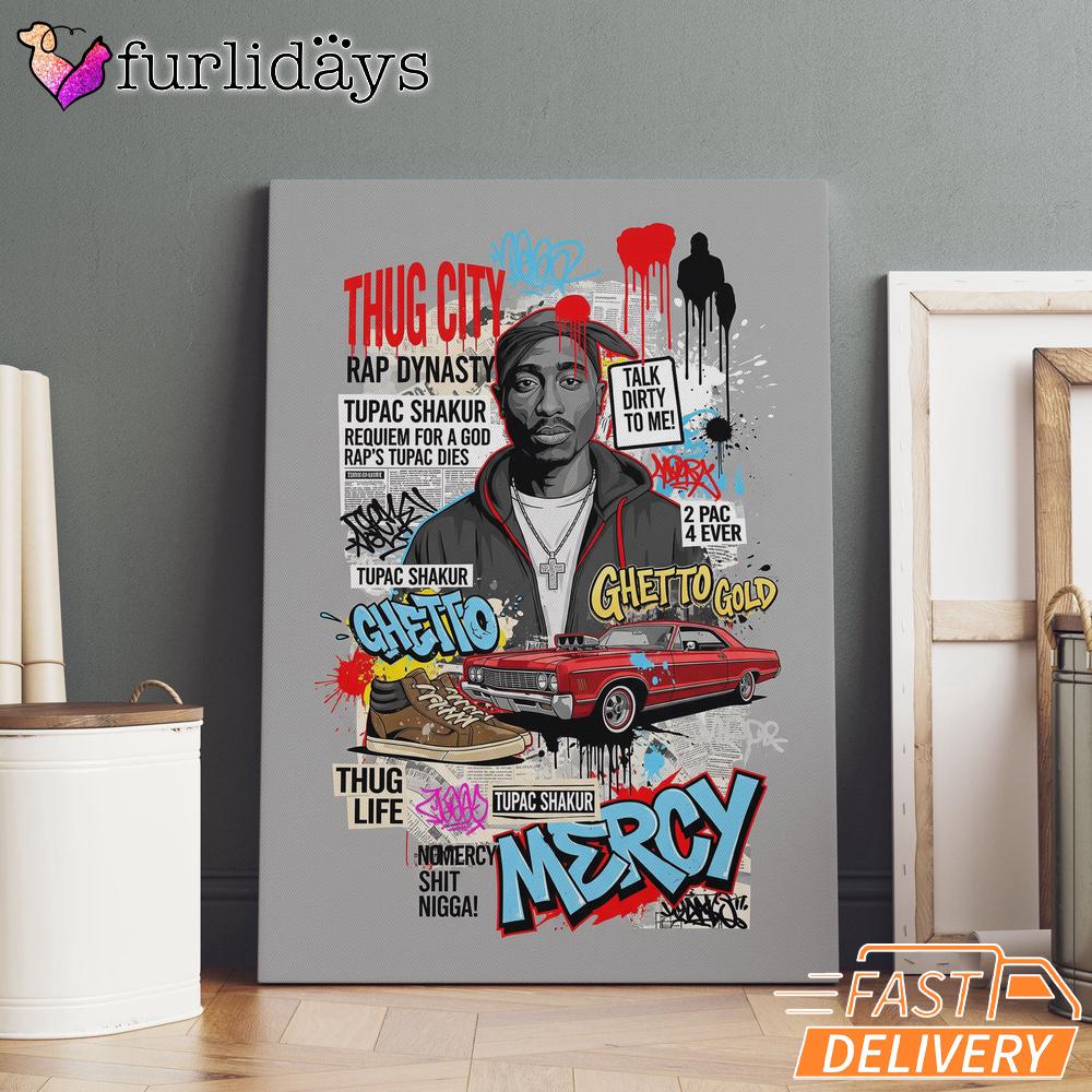 Thug City Lowrider Vintage Canvas, Rap Lengends Poster Thug City Lowrider Vintage Canvas, Rap Lengends Poster