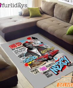 Thug City Lowrider Vintage Rectangle Rug