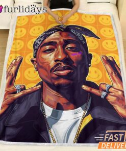Tupac 90s Hip Hop Smiley Art Blanket