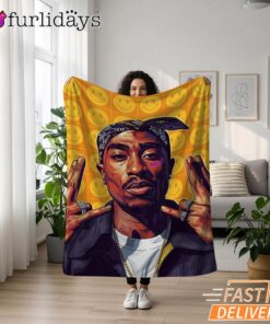 Tupac 90s Hip Hop Smiley Art Blanket