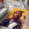 Tupac 90s Hip Hop Smiley Art Rectangle Rug