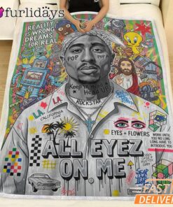 Tupac All Eyes On Me Color Blanket