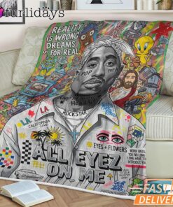 Tupac All Eyes On Me Color Blanket
