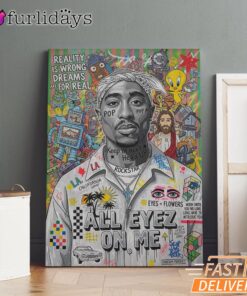 Tupac All Eyes On Me Color Canvas, Rap Lengends Poster